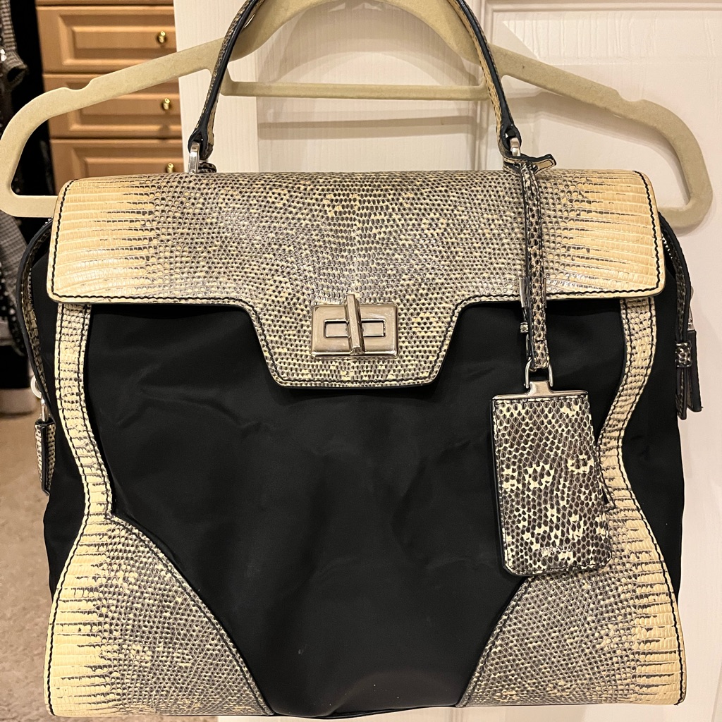 Authentic Prada Python Tessuto Leather Satchel